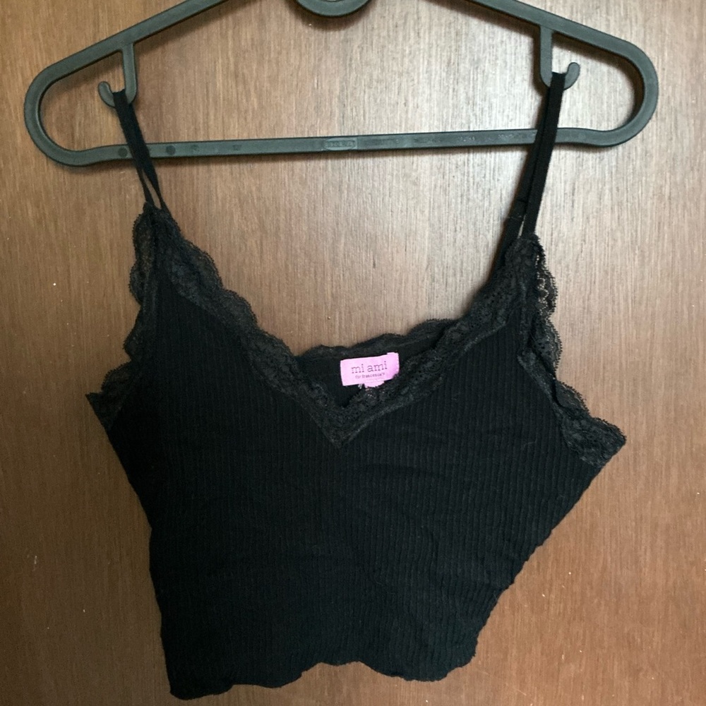Mi Ami Black Lace Detail Top